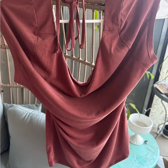 Free People Open Back with Tie Baby Tee - Picture 5 of 6